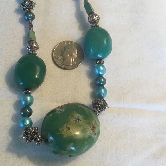 NWOT. Sterling Silver Turquoise Necklace - Picture 7 of 11